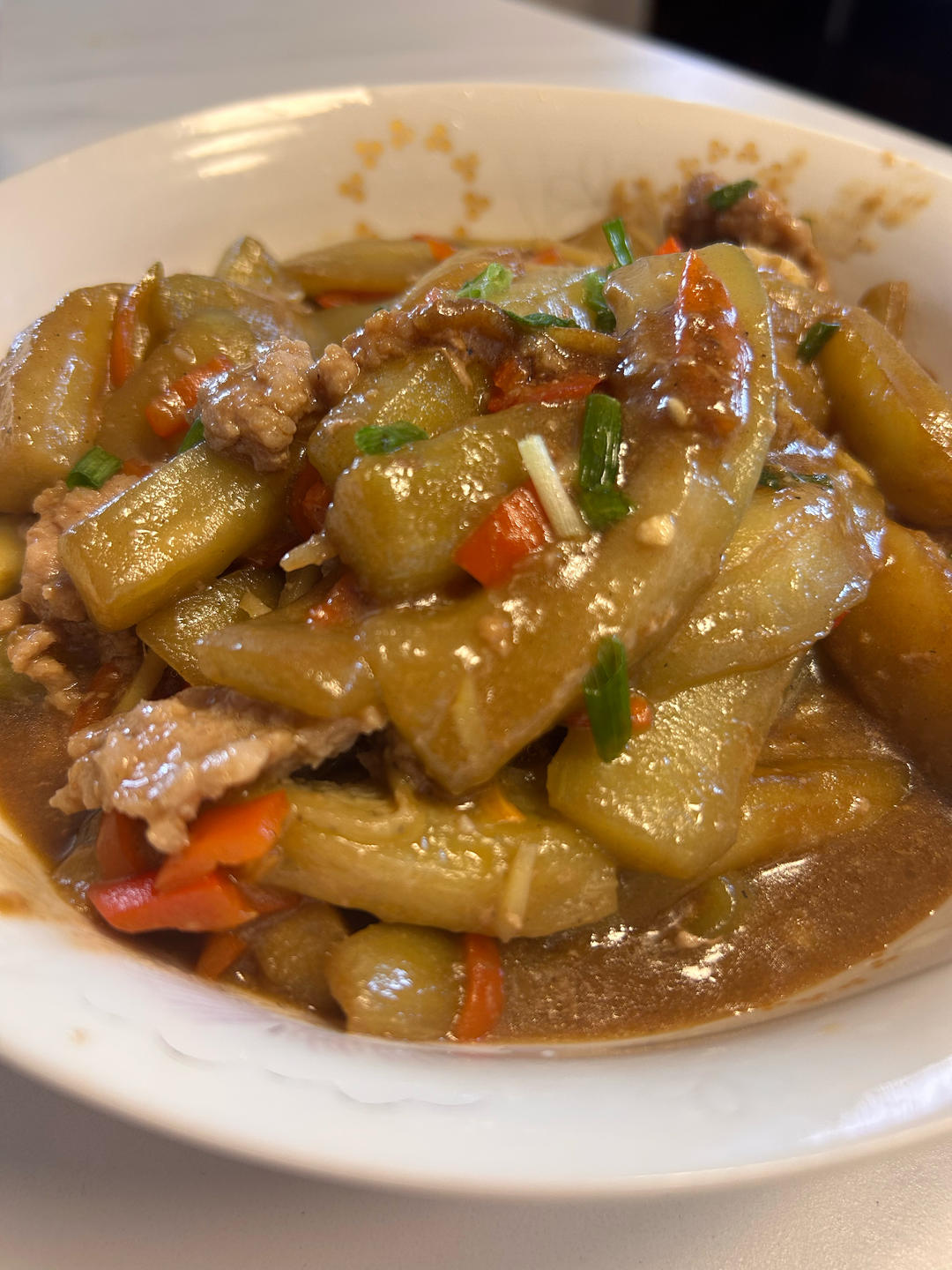 不油腻会放亮的家常肉末茄子（继续和爷爷学做菜）