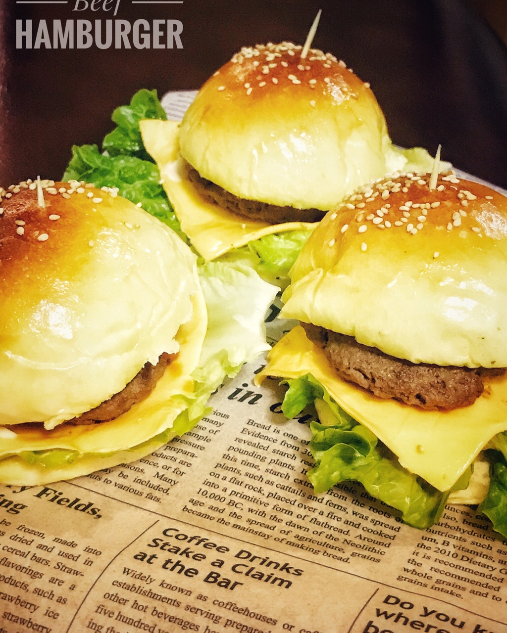 洋葱牛肉汉堡 Beef Hamburger with Fried Onions