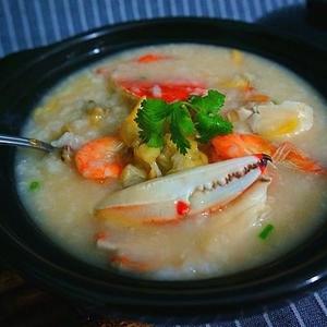 营养早餐—海鲜螃蟹粥的做法 步骤14
