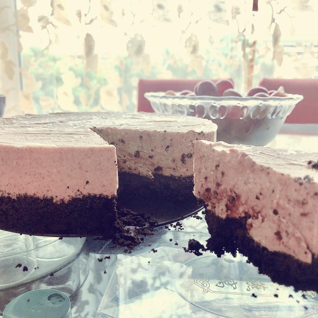 海盐奥利奥冻芝士蛋糕（清爽版）