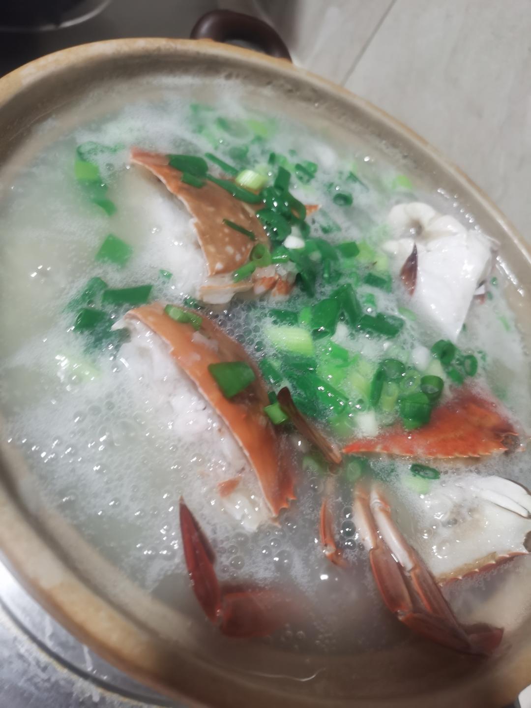 梭子蟹砂锅粥