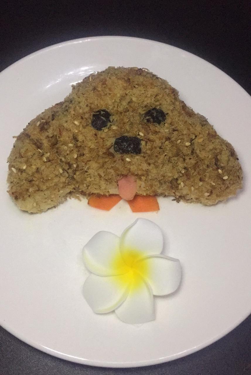 哄娃人气早餐【咸蛋黄肉松饭团】泰迪版-每天都是六一节