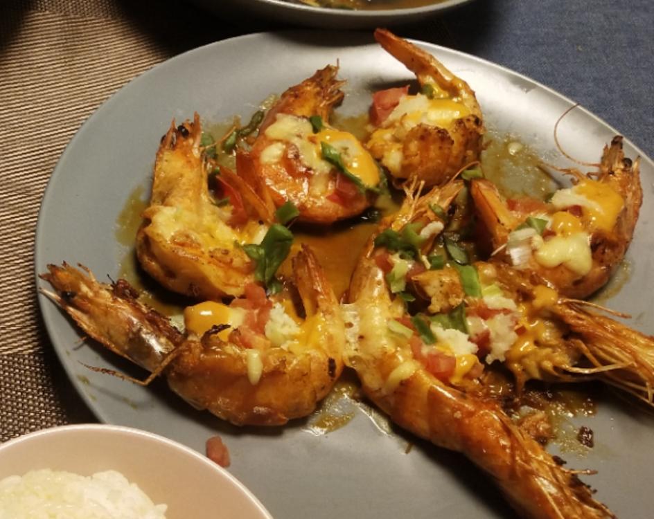 马苏里拉奶酪千岛焗大虾