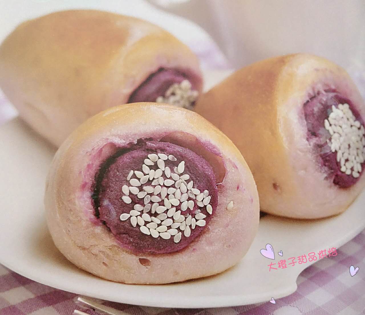 奶香紫薯小面包的做法