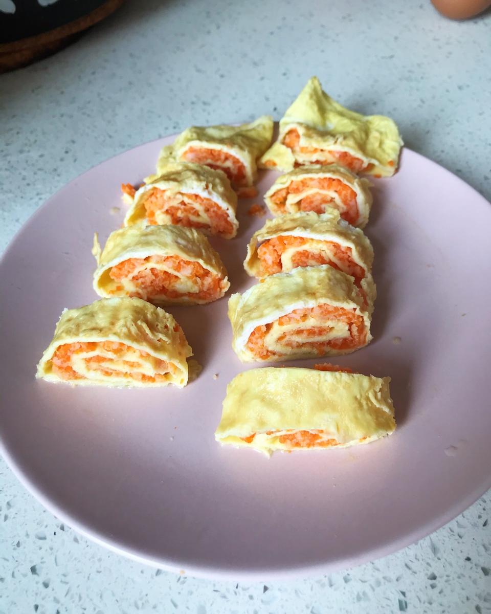 鲜虾鸡蛋卷宝宝辅食精华一岁以上宝宝