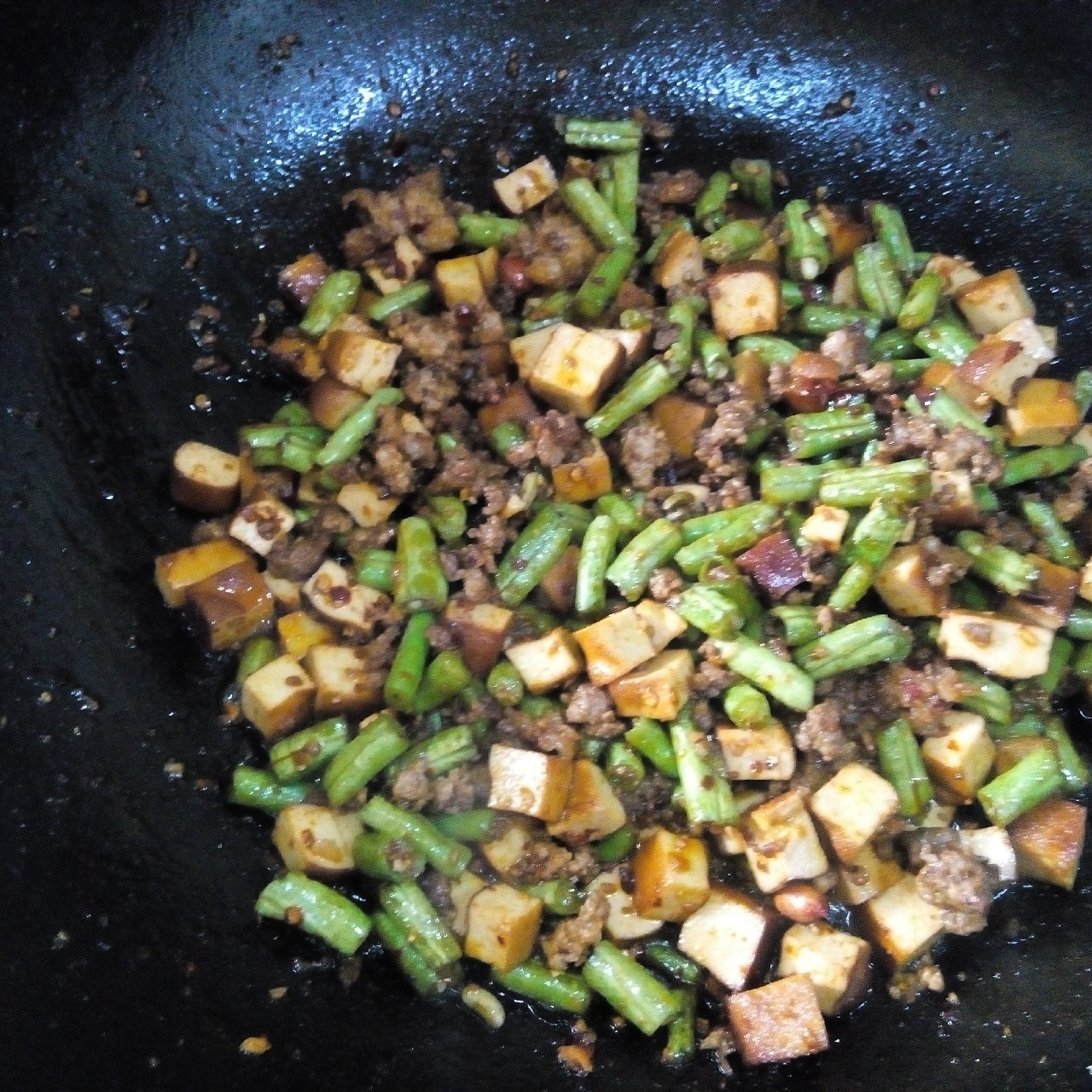 肉末豆干炒四季豆