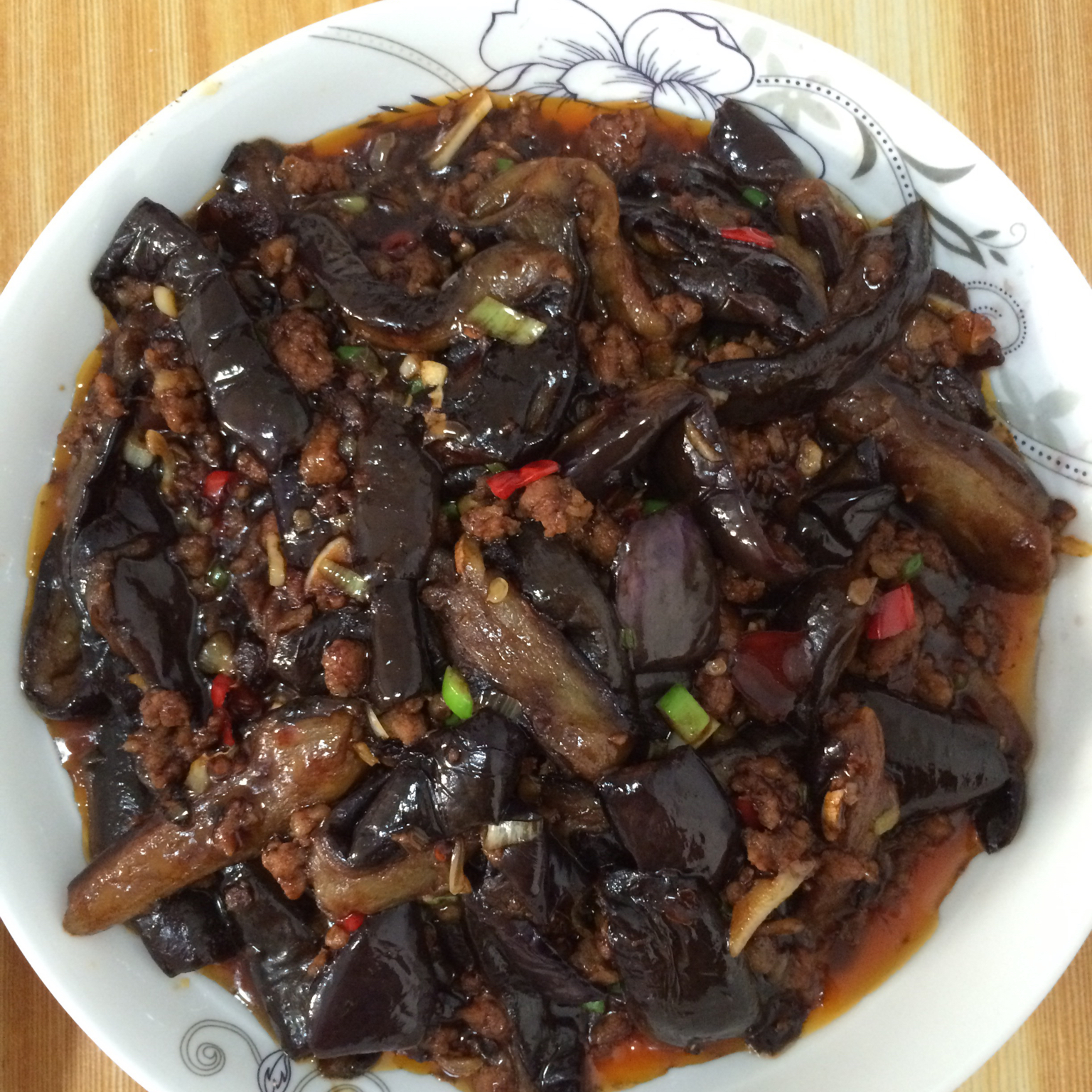 红烧肉沫茄子