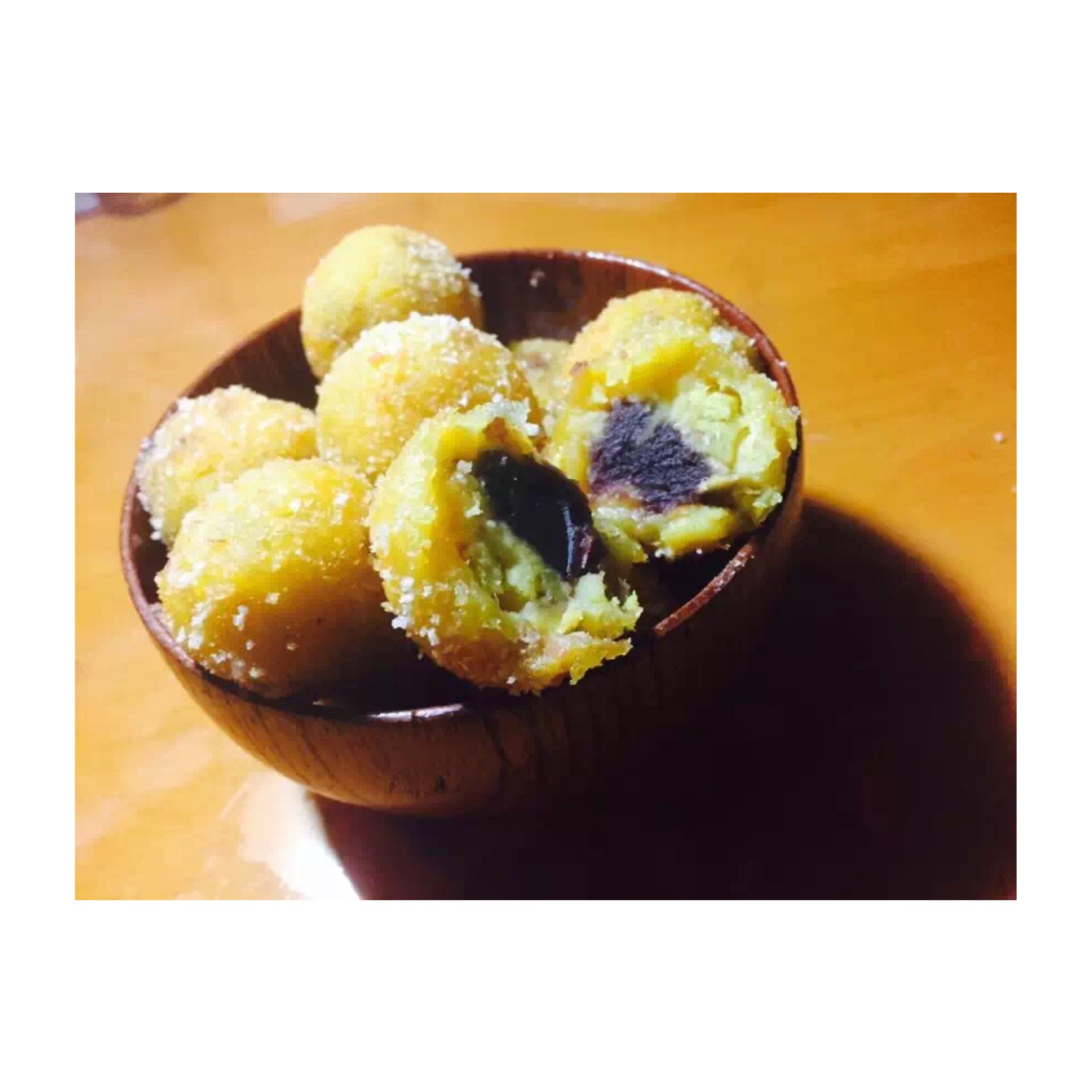 豆沙红薯芝麻球