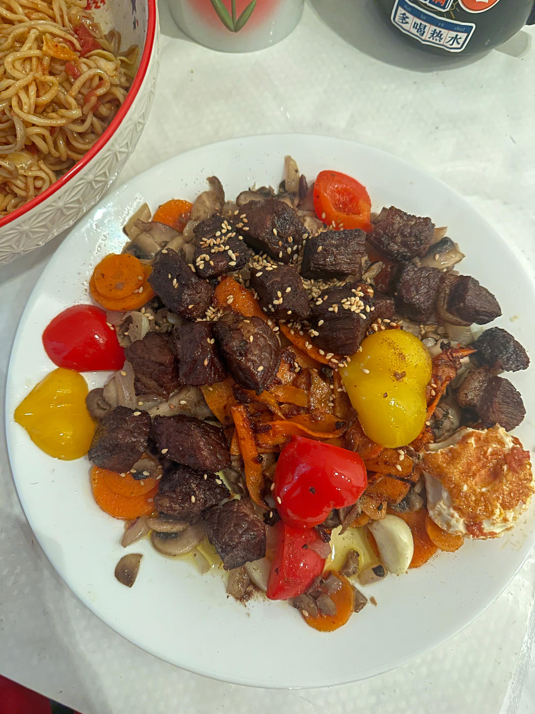 【小朋友超爱】黑椒牛肉粒彩椒口蘑大蒜