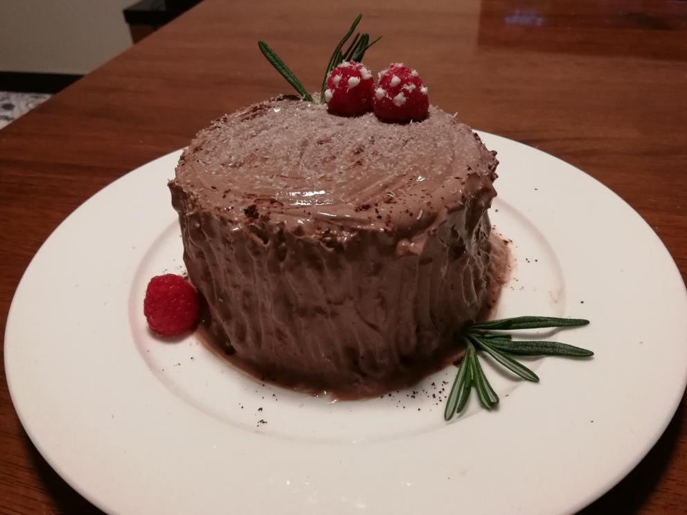 【欢乐圣诞伪树桩】巧克力榛子树桩蛋糕