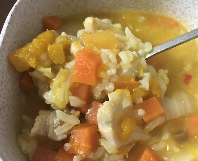 香菇南瓜鸡肉粥的做法