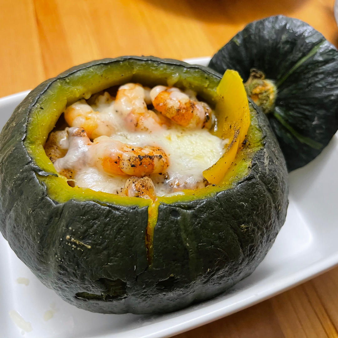 连皮都能吃的迷你南瓜焗饭～