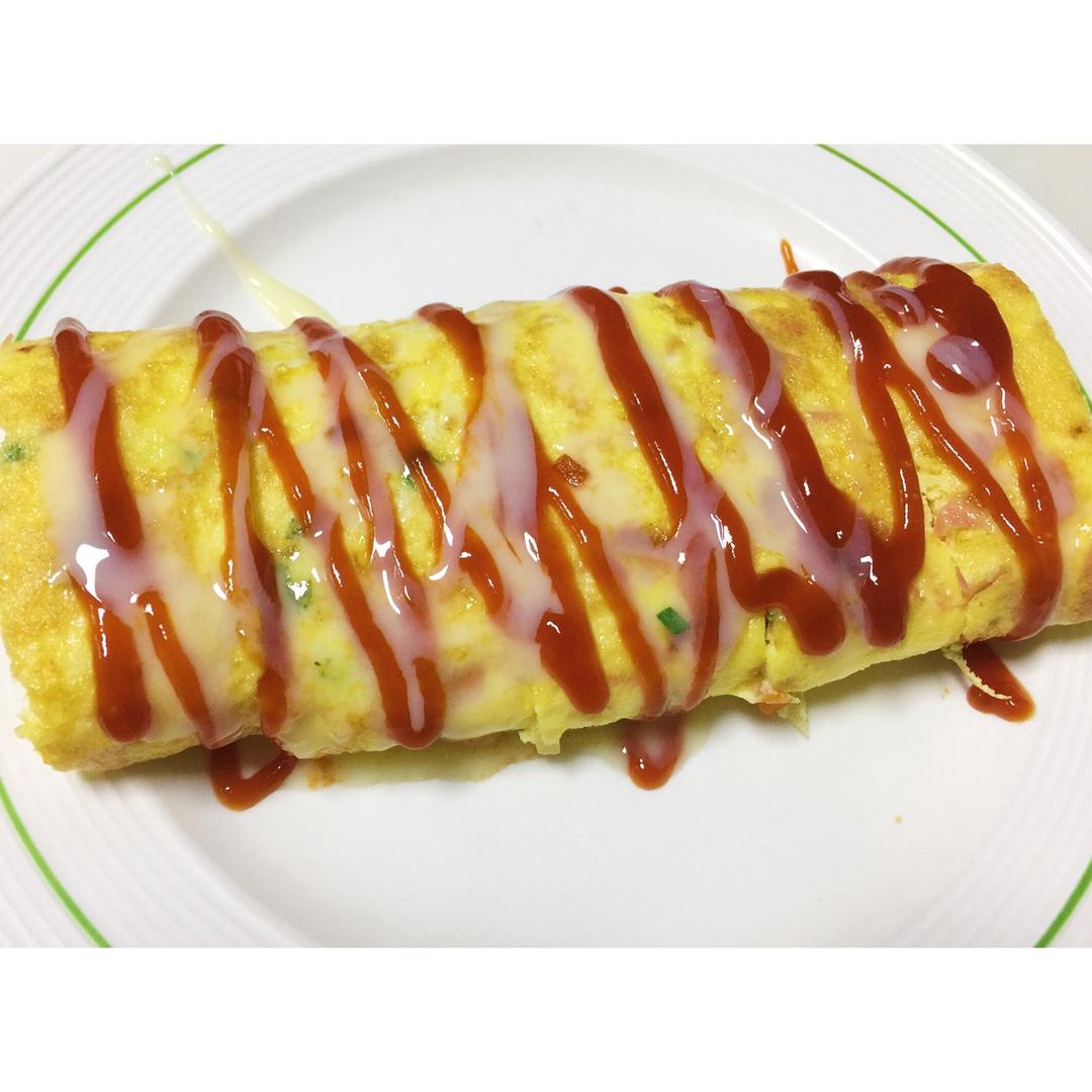 深蓝215做的芝士厚蛋烧