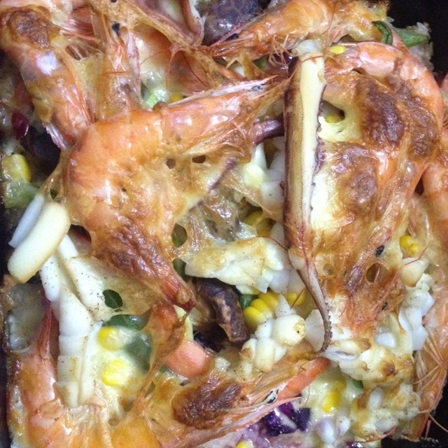 芝士海鲜焗饭