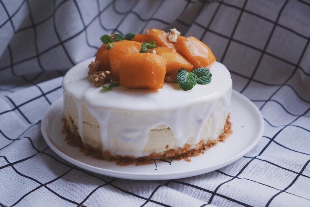 甜柿子巴伐利亚奶冻慕斯配超简单酸奶淋面