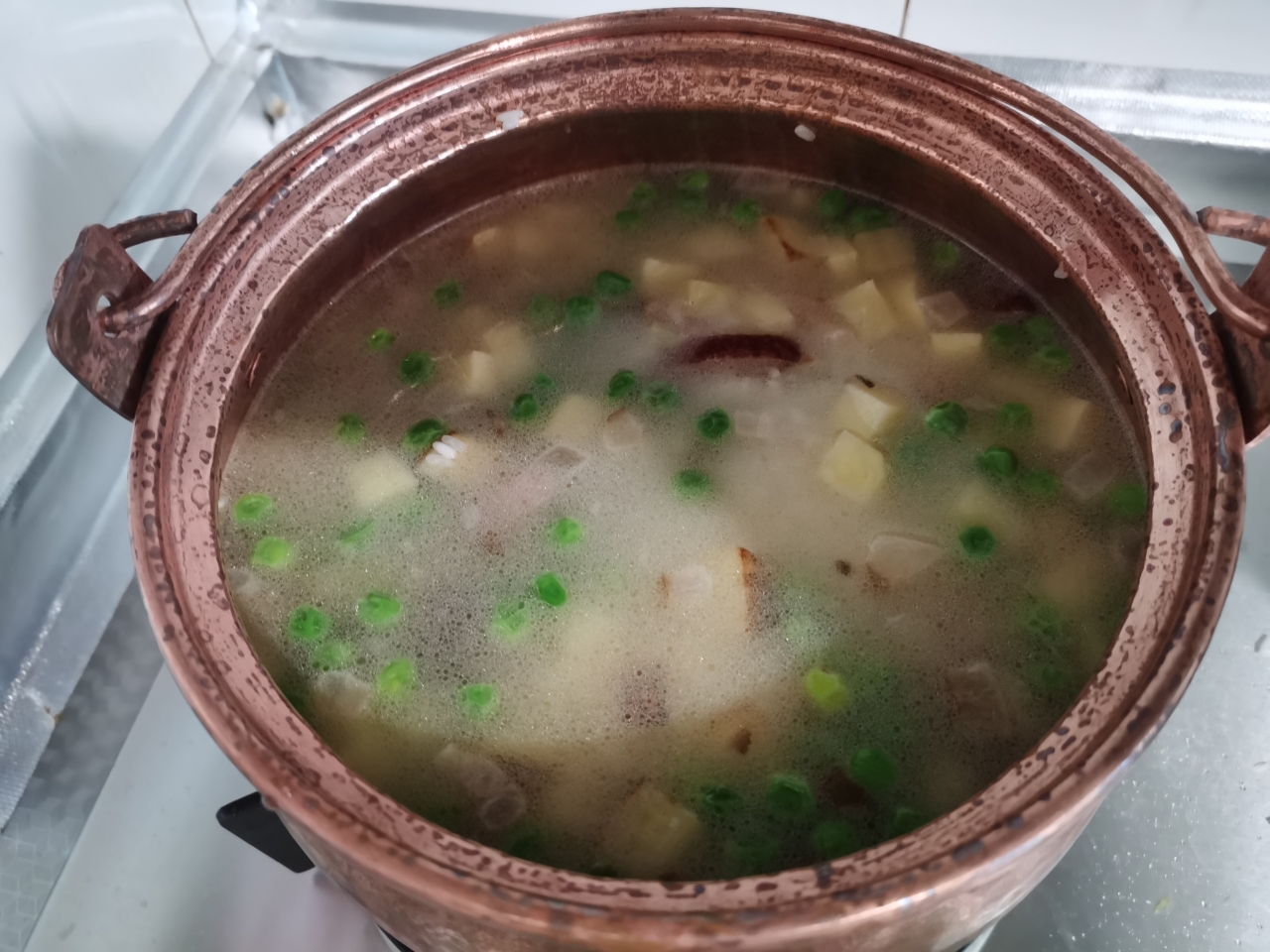 【骨油特制】铜锅土豆火腿焖饭