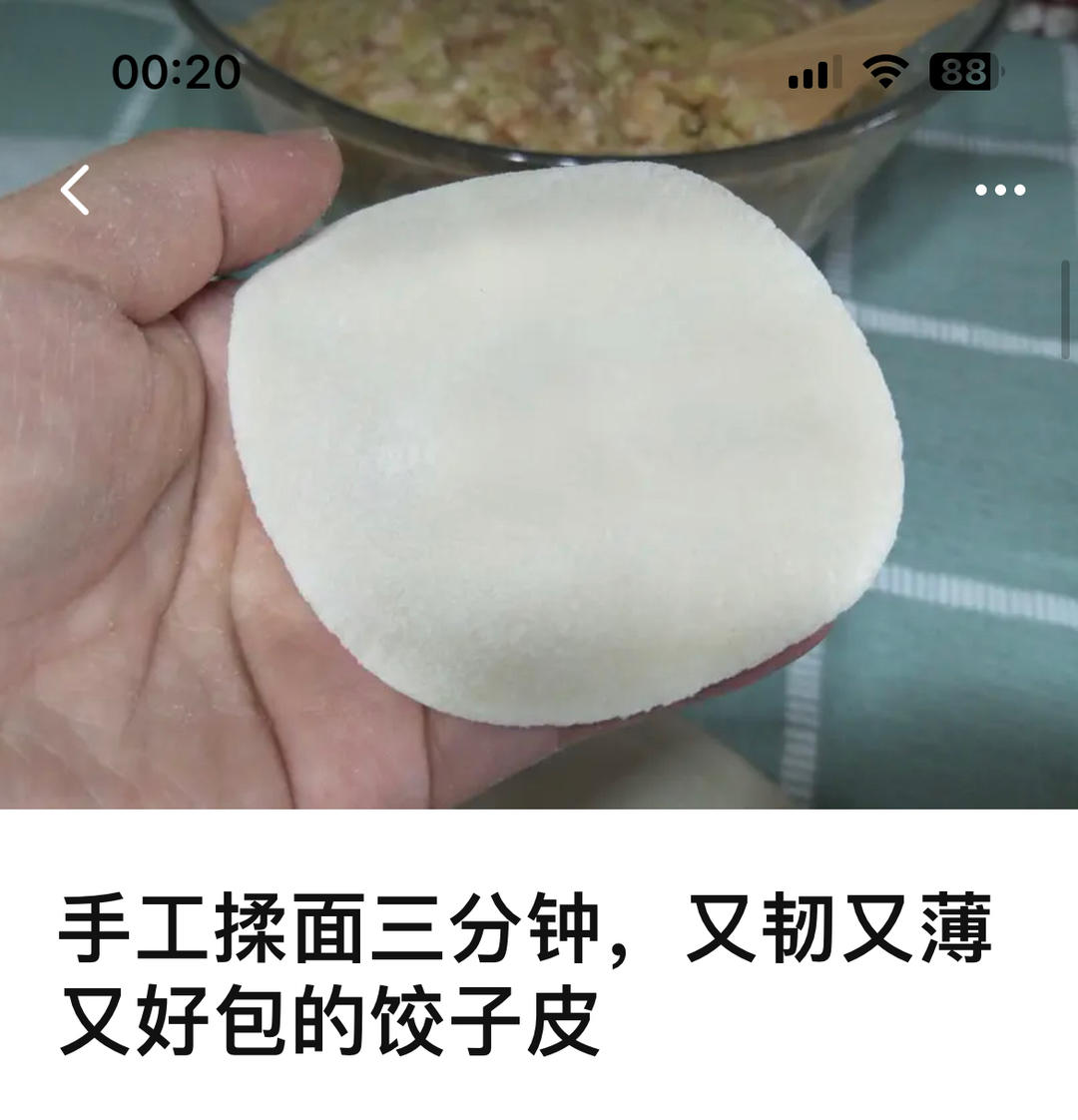 手工揉面三分钟，又韧又薄又好包的饺子皮