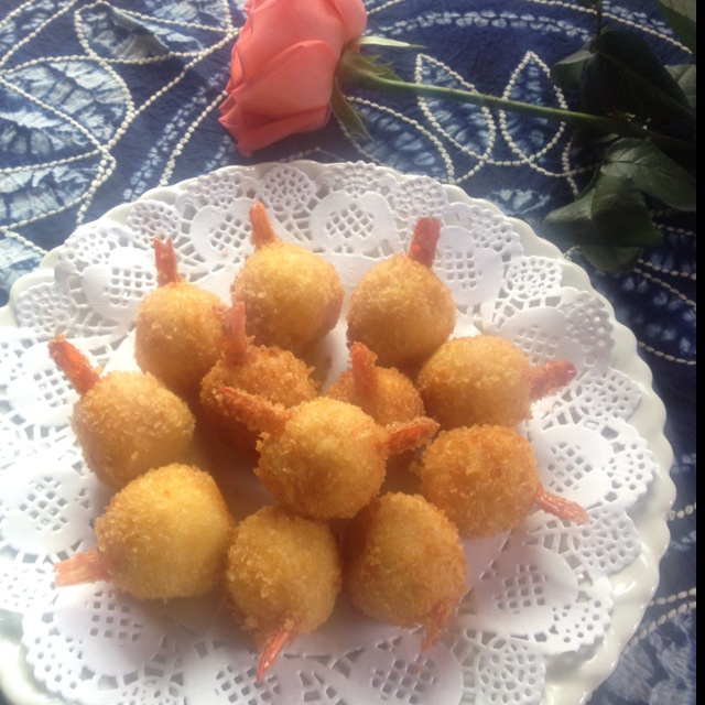 土豆泥鲜虾球