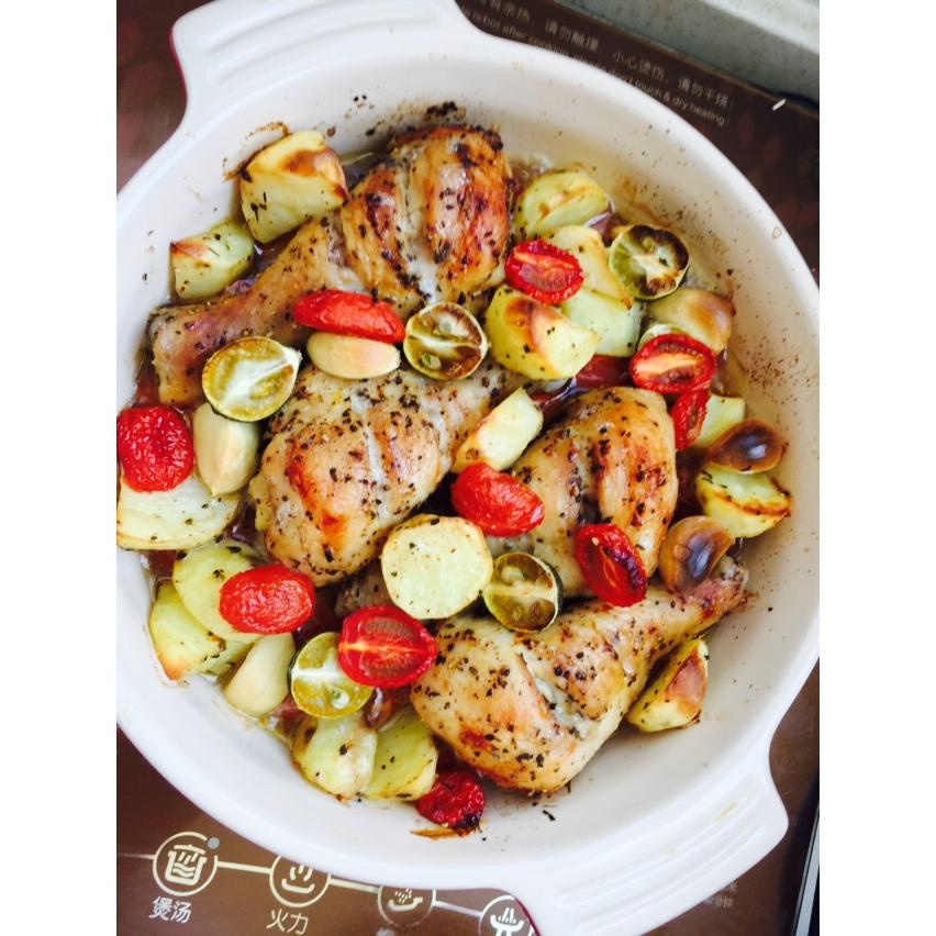 罗勒番茄烤鸡腿