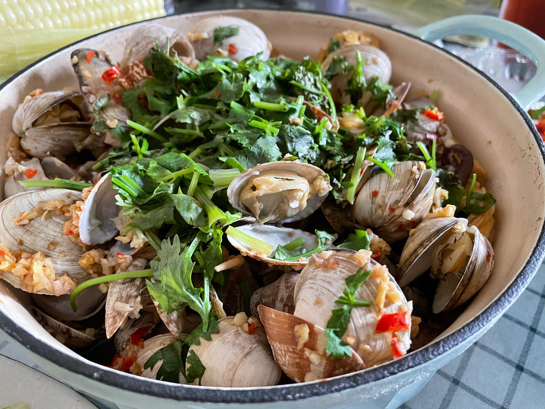 北鼎铸铁锅食谱｜酒蒸花蛤