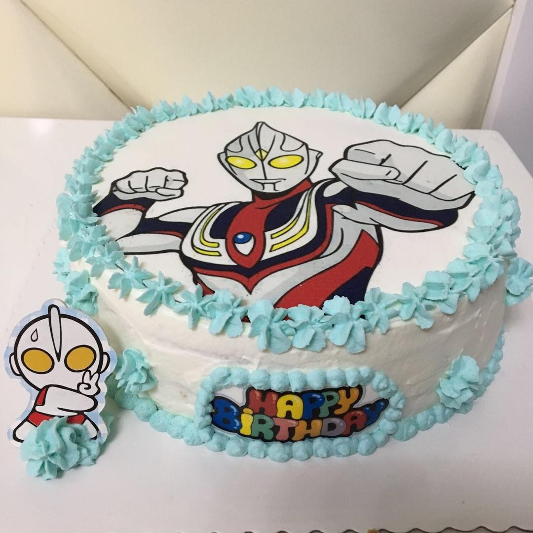 超级无敌美貌简单的刺绣风 奥特曼生日蛋糕