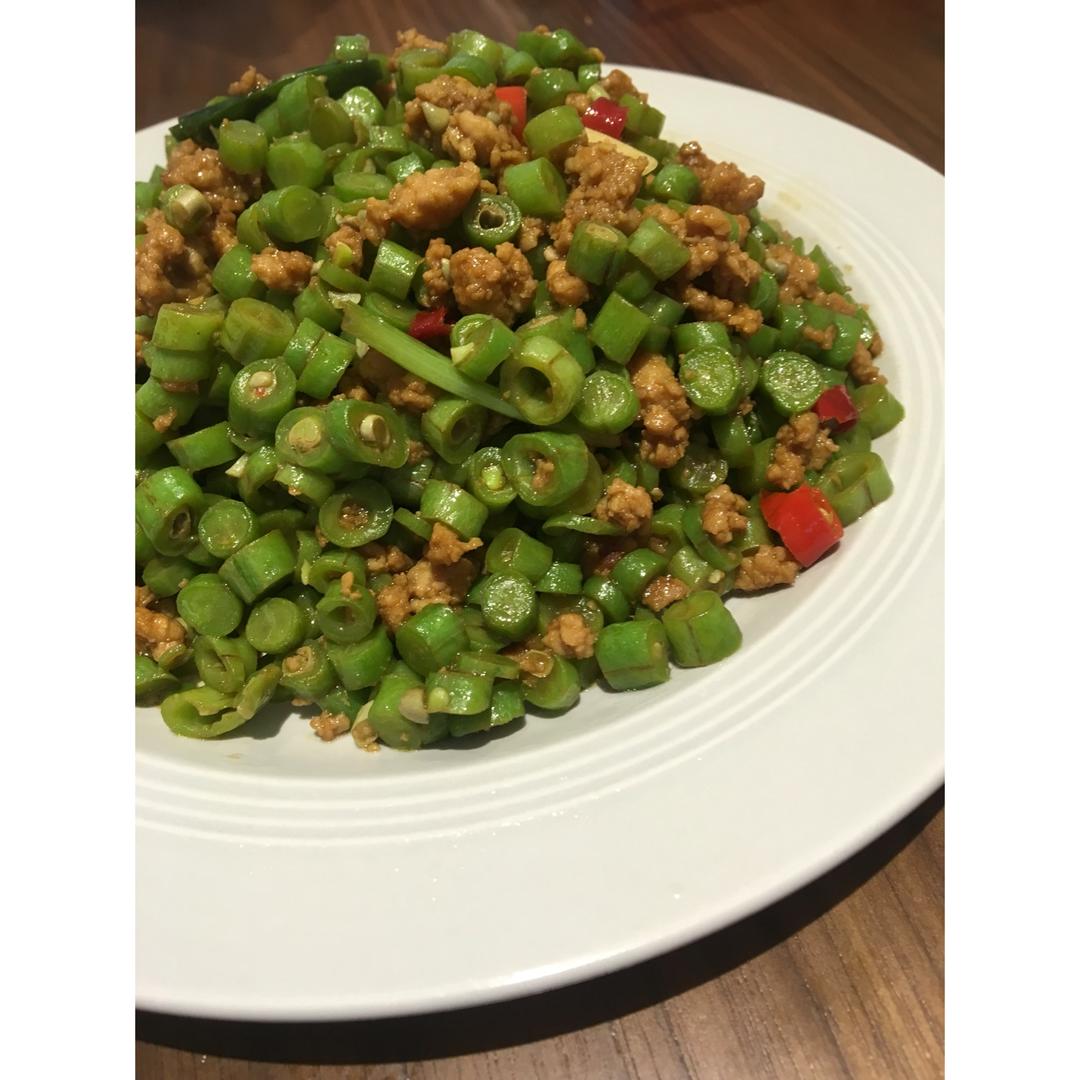 肉沫豆角下饭菜