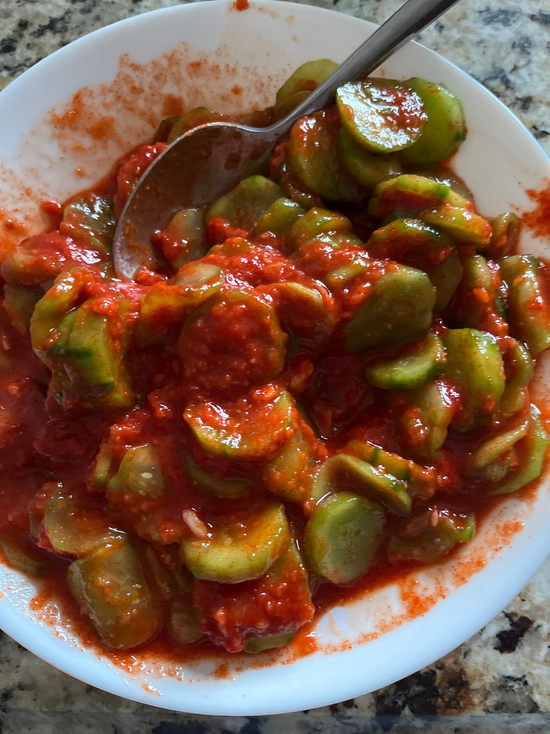 韩国小菜-凉拌黄瓜오이초무침/