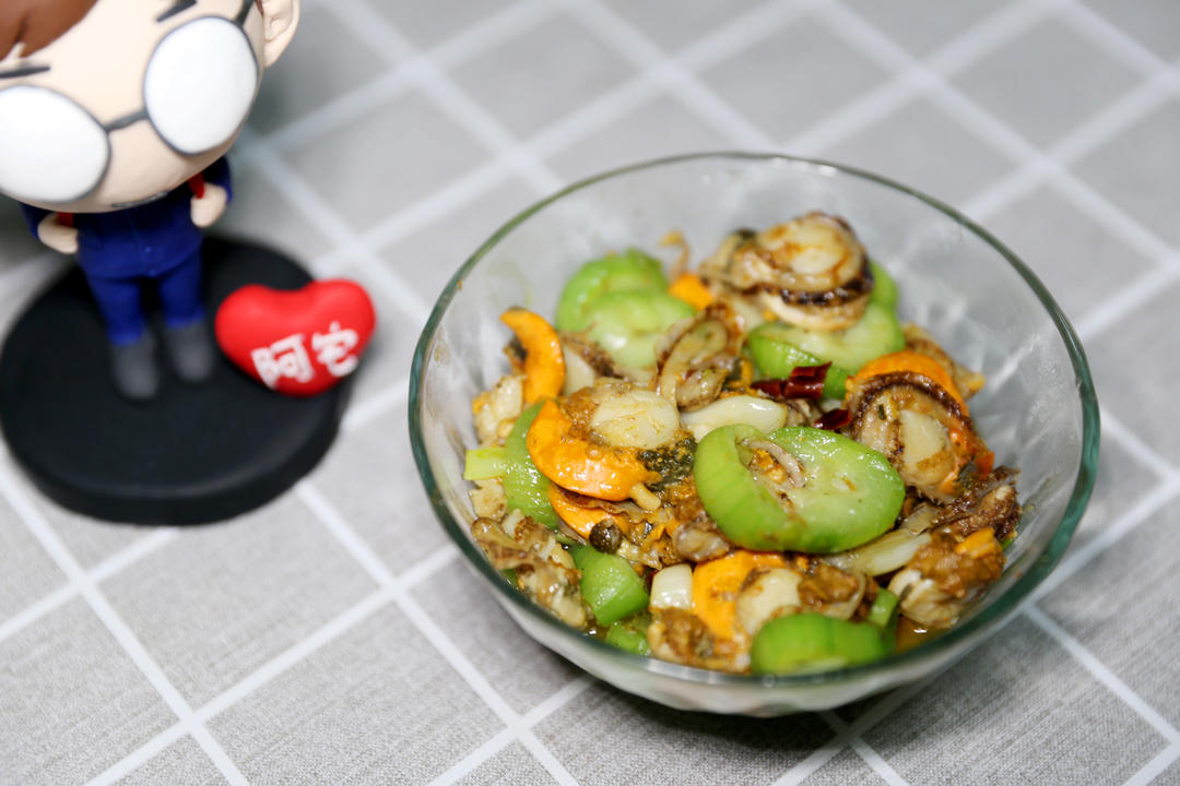 宅男家常菜：丝瓜炒扇贝