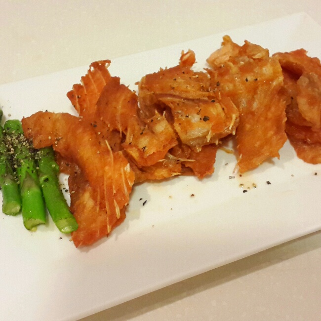 jeanel做的干煎三文鱼骨