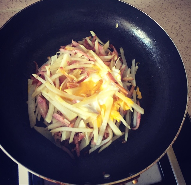 快手早餐—马铃薯火腿蛋