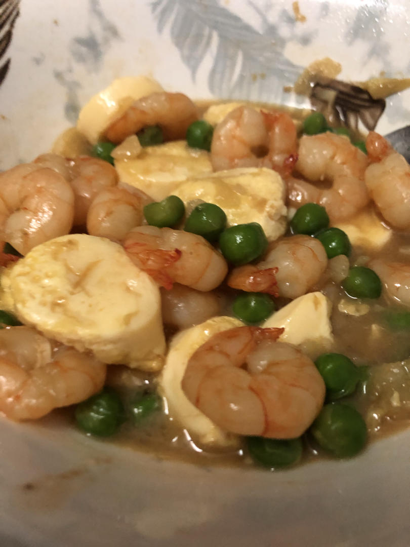 红烧日本豆腐虾仁金针菇煲