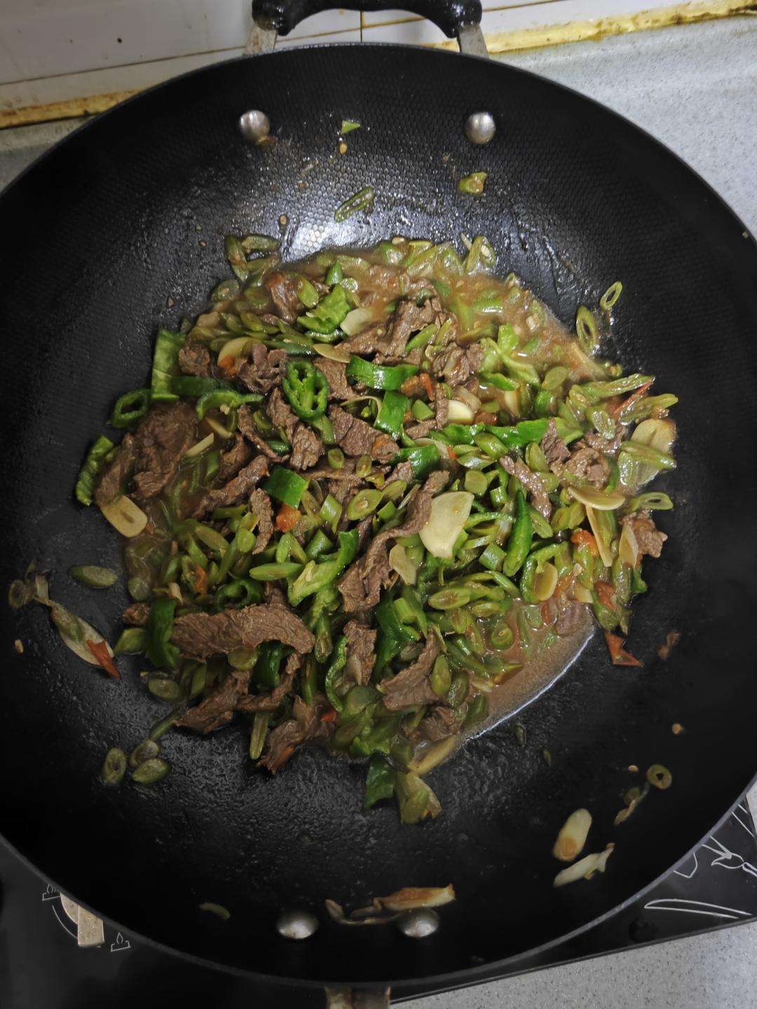 家常豆角炒牛肉