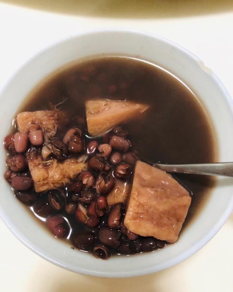 榴莲壳红豆甜汤
