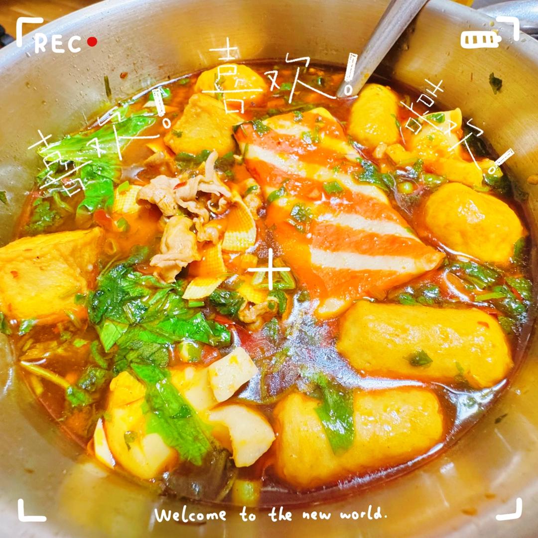 自制牛油麻辣小火锅