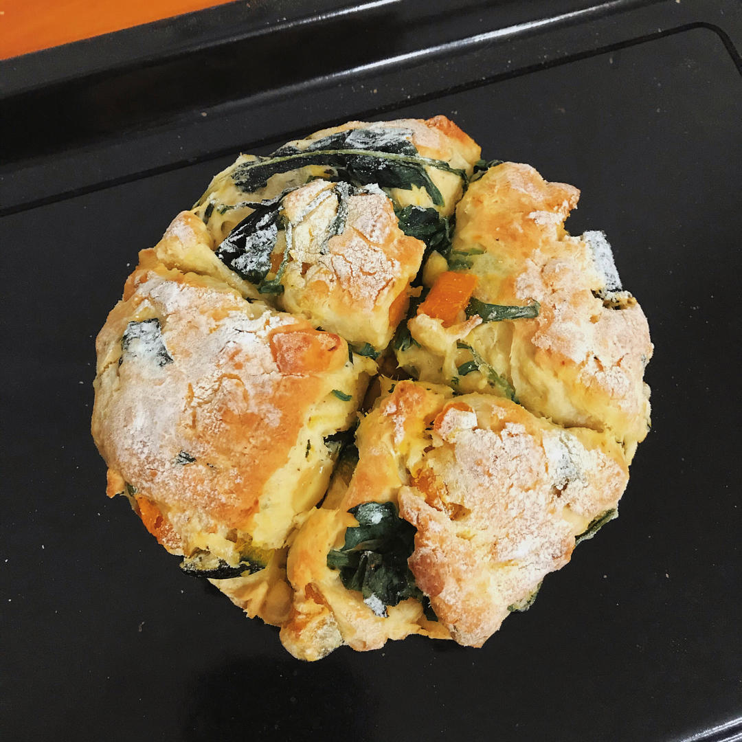 菠菜南瓜奶酪丹波面包丨健康·烘焙