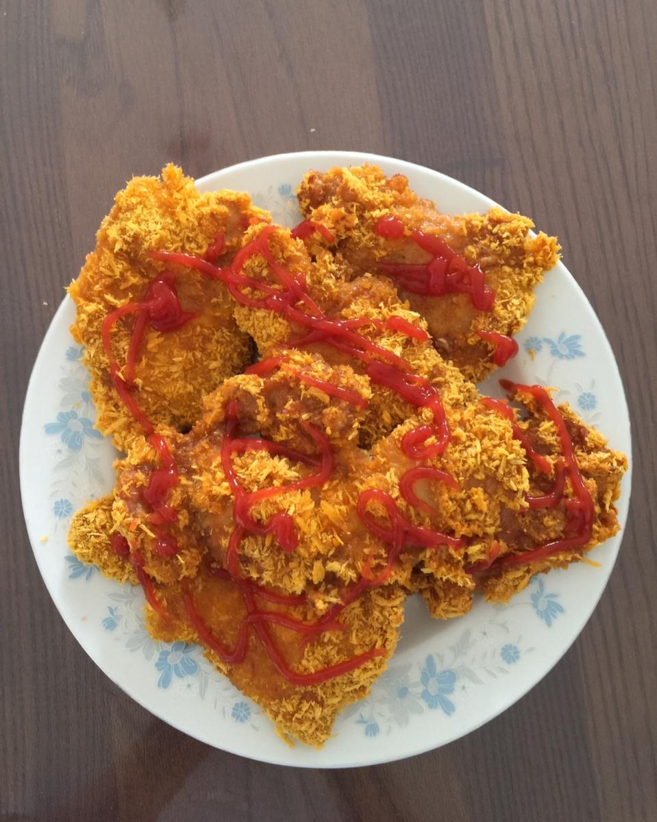 无油烤鸡排（面包糠鸡胸肉）