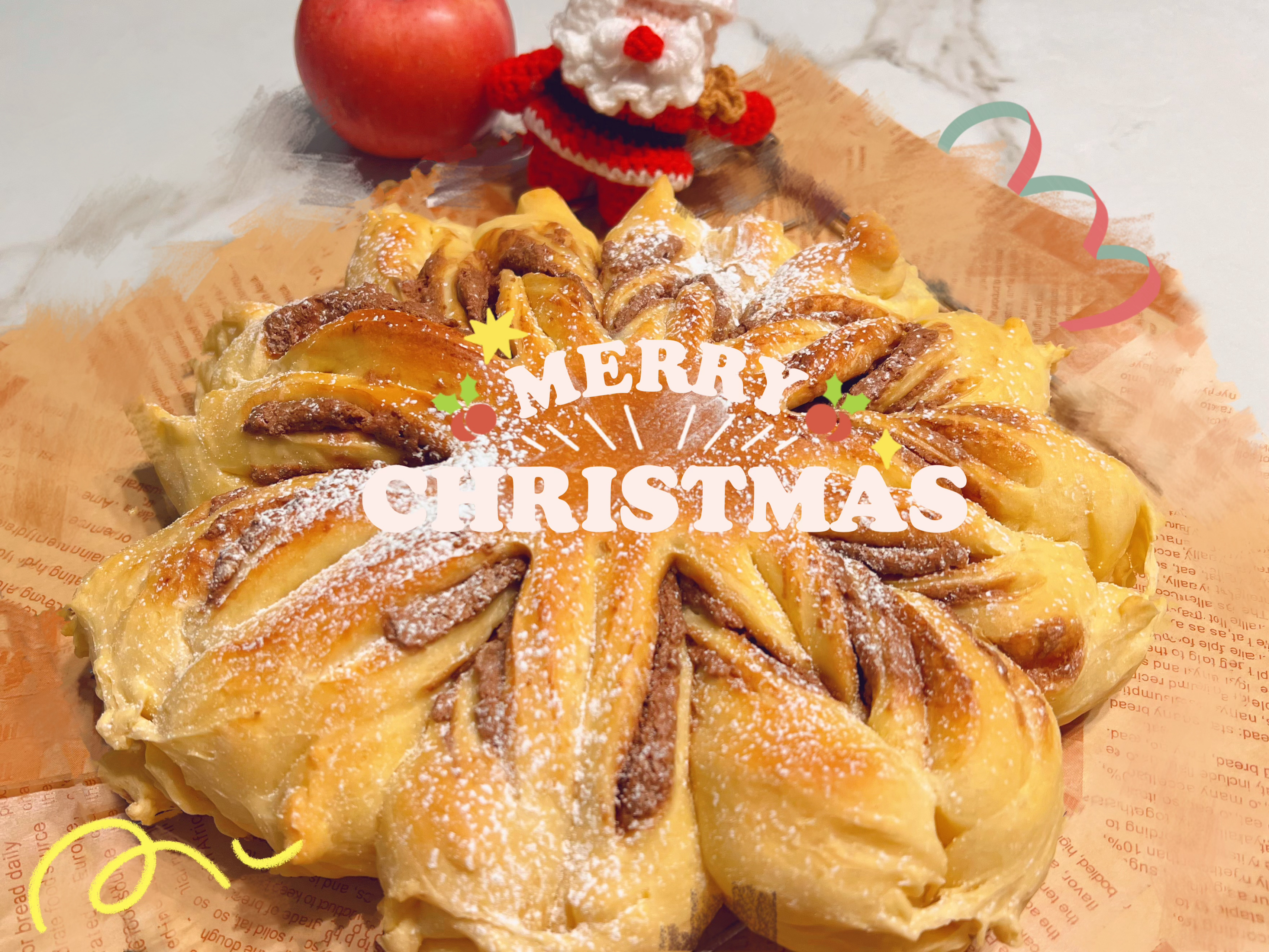 圣诞季🎅可可奶酥雪花❄️面包