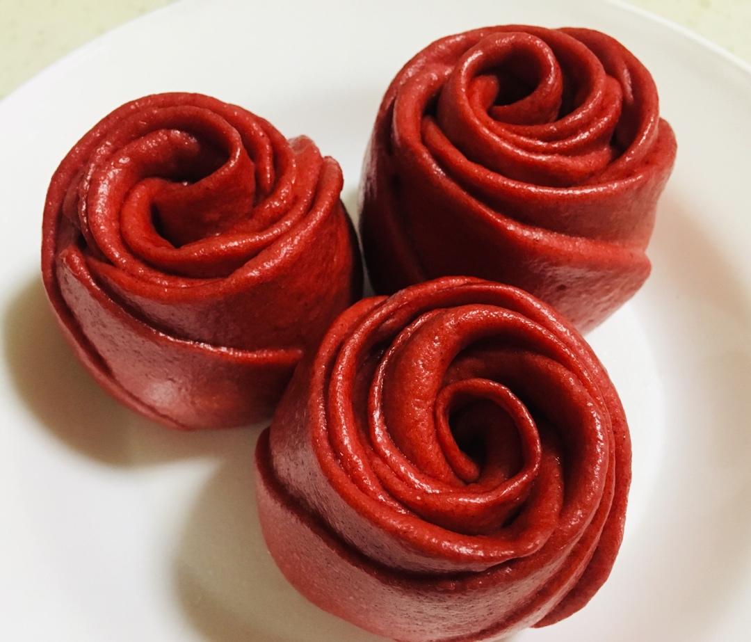 奶香玫瑰花馒头〔一次性发酵〕