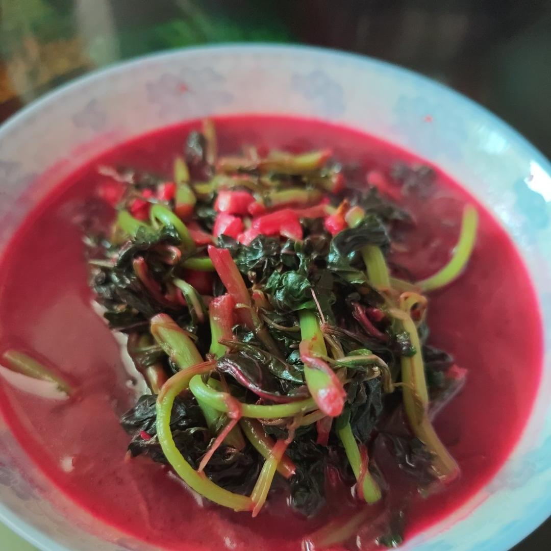 清炒红苋菜