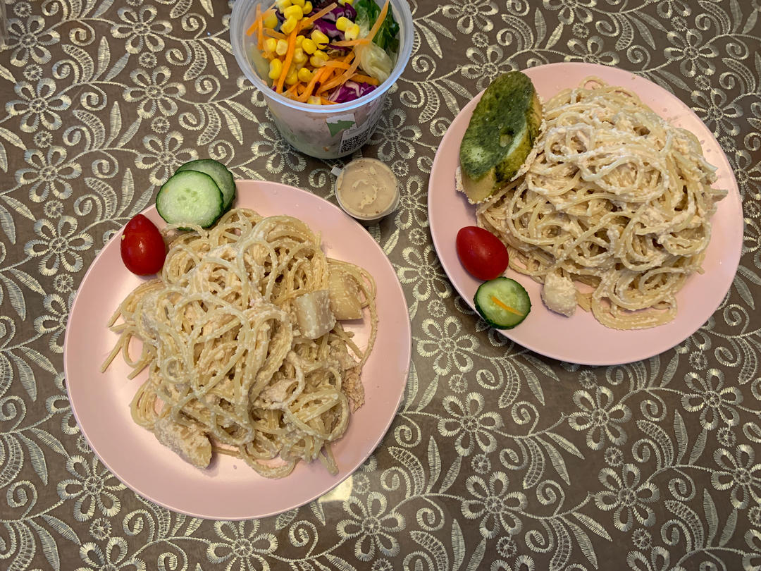 扇贝鳕鱼子意面 —— 炙りホタテ+たらこスパゲッティ
—— spaghettis aux œufs de cabillaud avec saint-Jacques