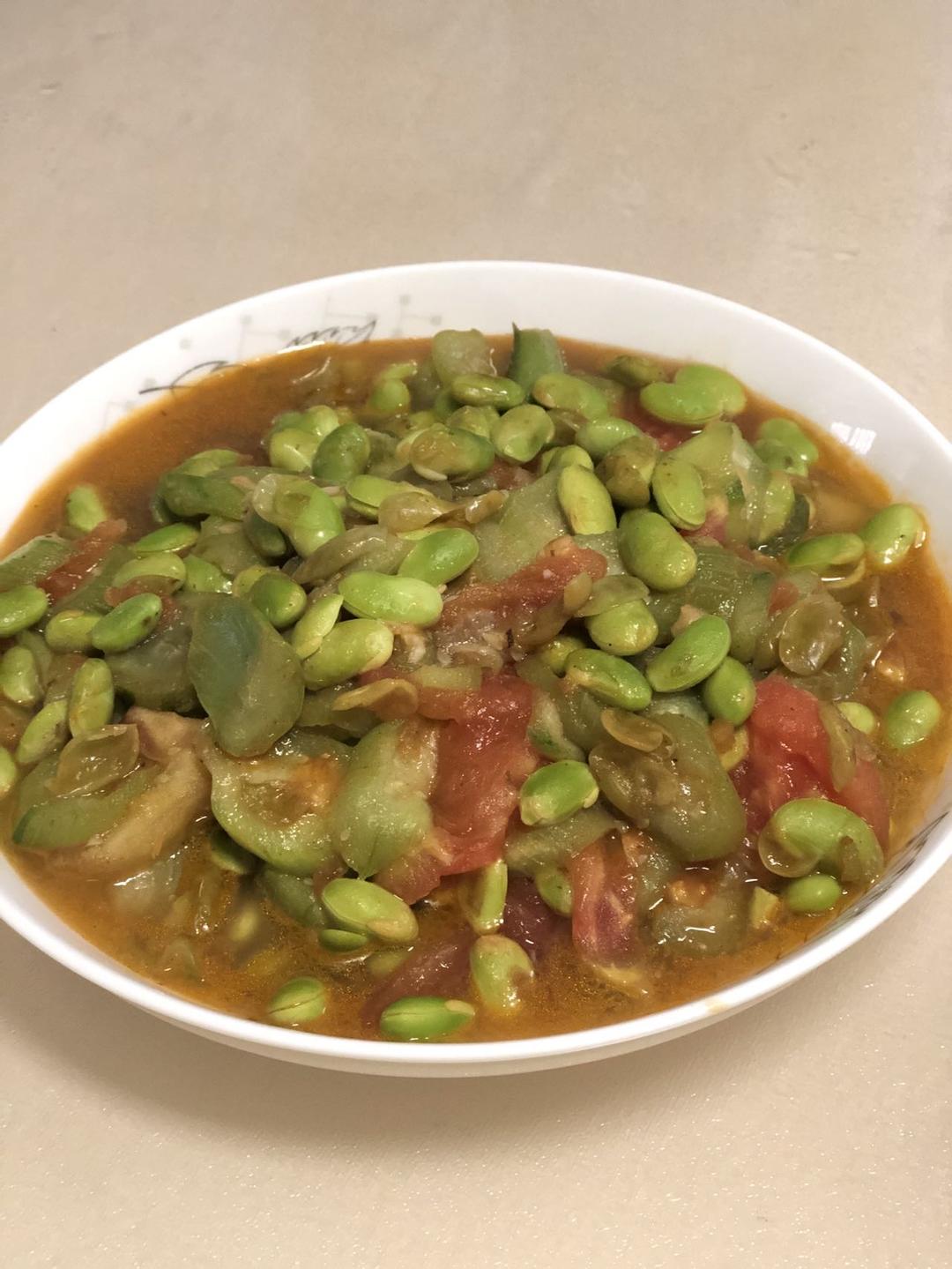 丝瓜毛豆子