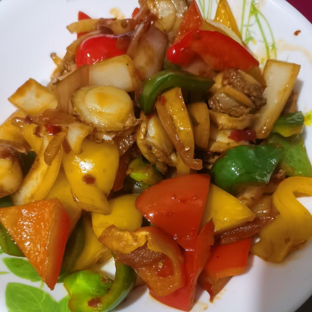 爆炒扇贝肉鲜香味美