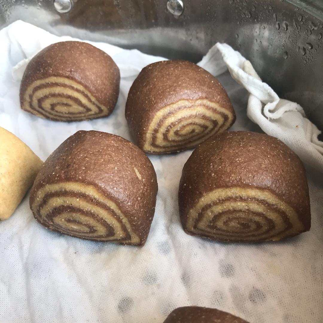 黑米双色馒头花卷（一次发酵）