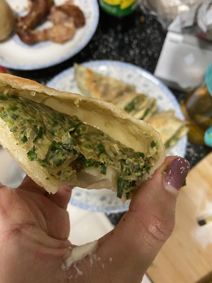 韭菜猪肉馅饼～皮薄馅大不漏巨香