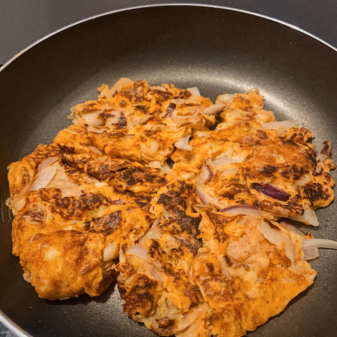 【生酮低碳】超简易快手泡菜饼、芹菜叶饼