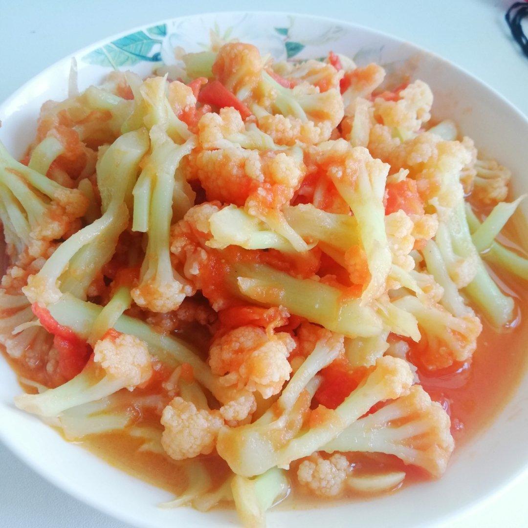 有机花菜炒西红柿