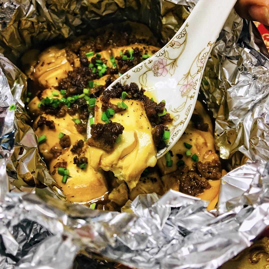 烧烤摊的招牌———锡纸烤豆腐