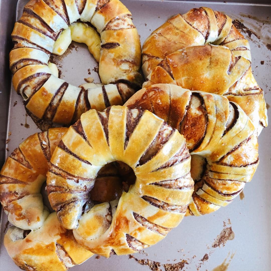 香软的红豆沙面包圈～淡奶油直接法