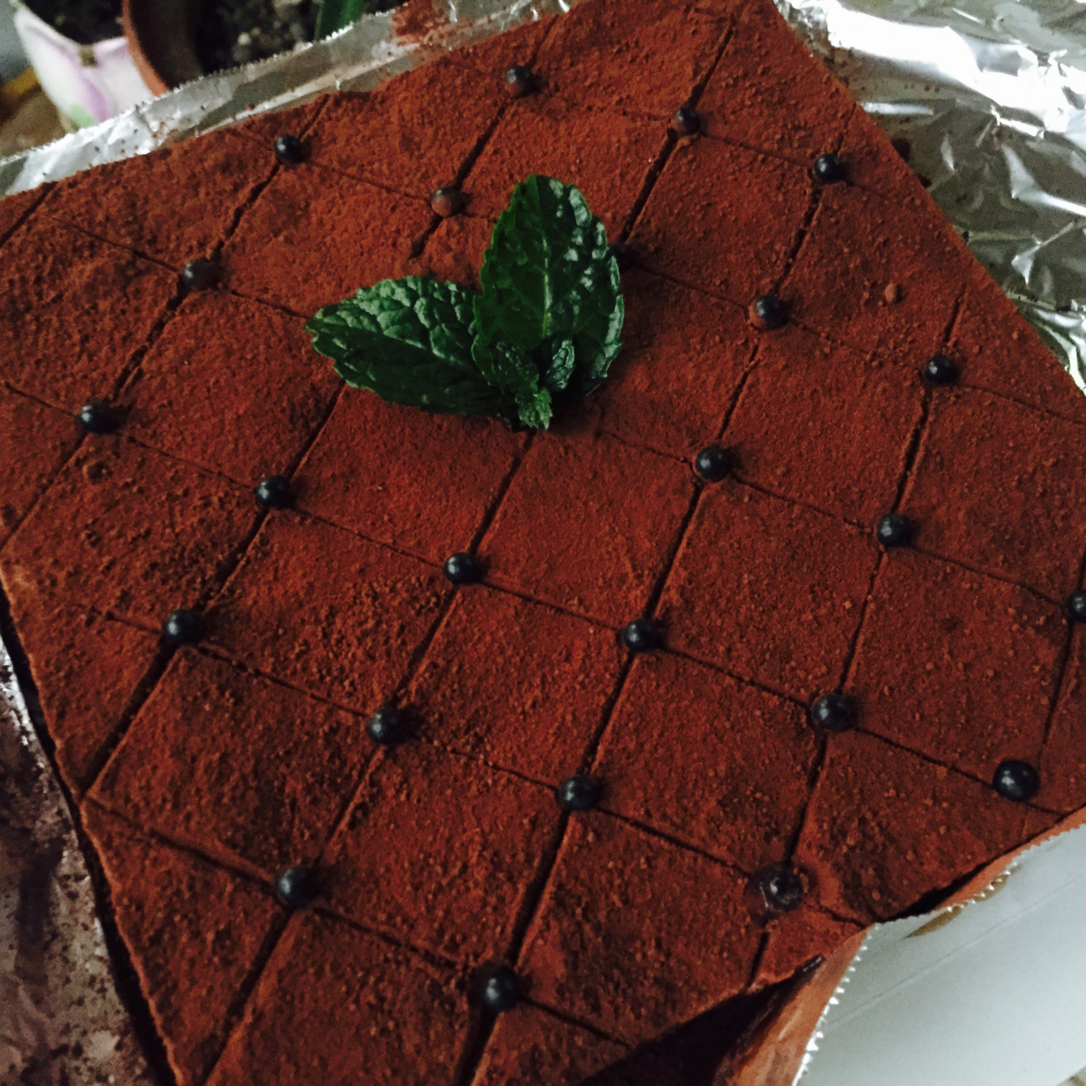 巧克力方形慕斯蛋糕
