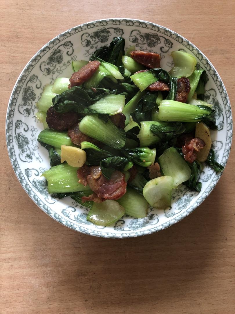 腊肉炒青菜